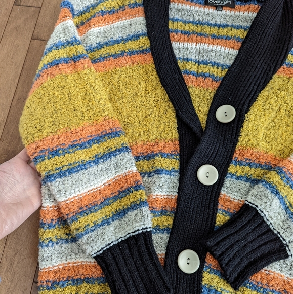 Boho Striped Cardigan Button-up Sweater - Picture 2 of 10